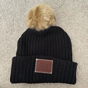 Love your melon winter hat in black